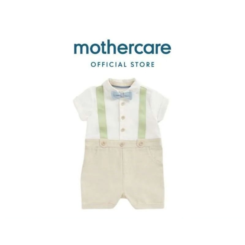 Mothercare Mock Shirt Shorts and Braces Romper