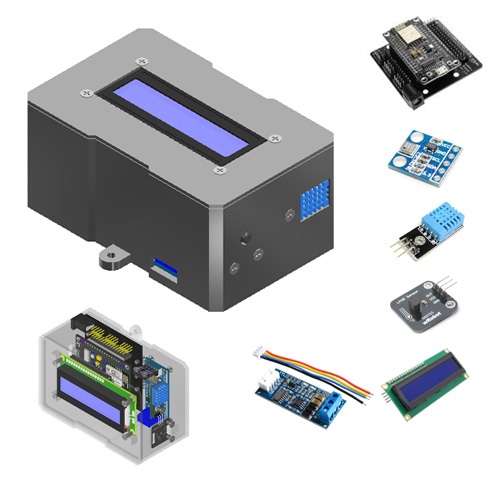 Jual Case ESP32 8266 + base board BMP180 DHT11 LM35 LCD 16X2 I2C TTL TO ...