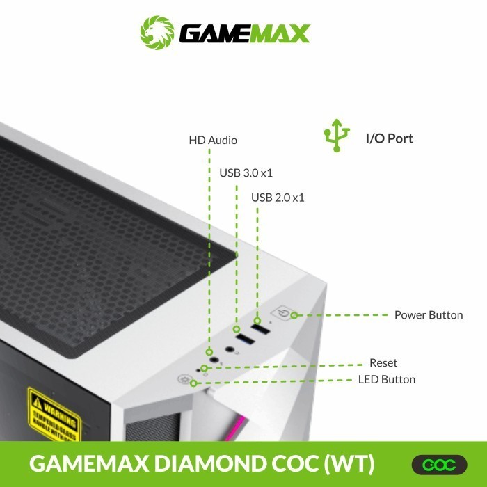 Jual Casing GameMax Diamond COC ATX Gaming PC Case with COC Turbo Fan ...