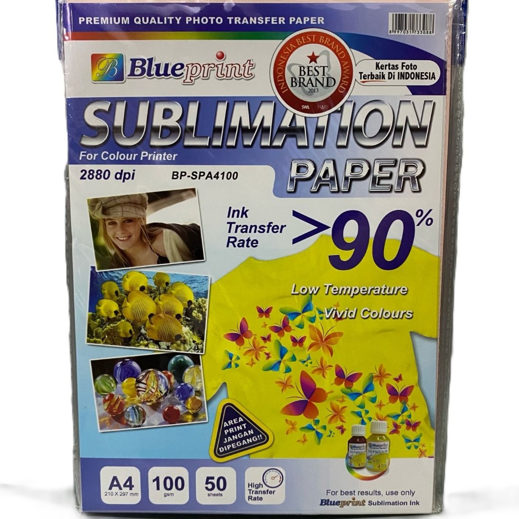 Jual Kertas Transfer Sublim BluePrint A4 100G 50sheets Sublimation ...