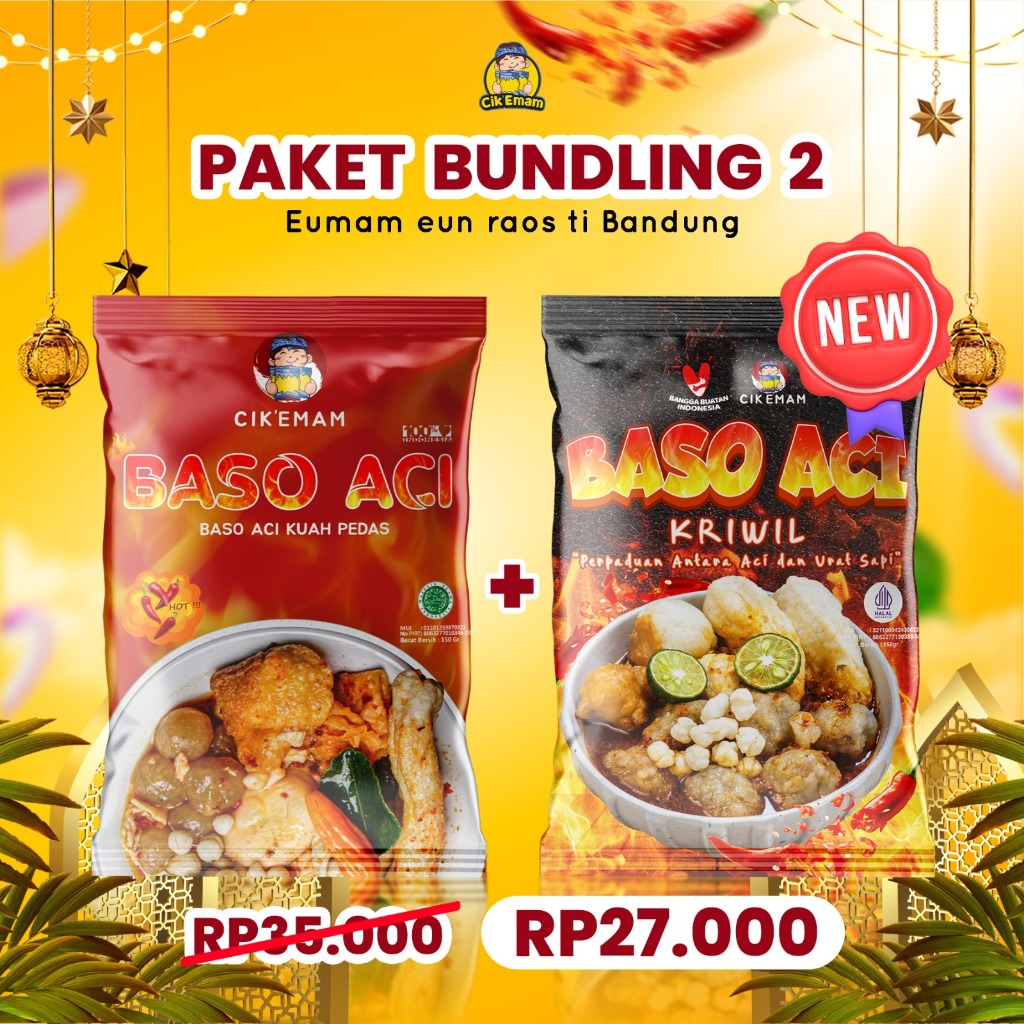 Jual CIK'EMAM - Paket Bundling 2 BASO ACI KUAH PEDAS + BASO ACI KRIWIL ...
