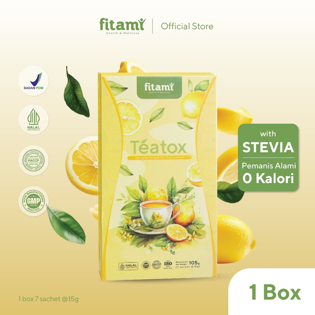 Jual Fitami Teatox Lemon Tea Detox Fiber Drink - 1 Box Isi 7 Sachet ...
