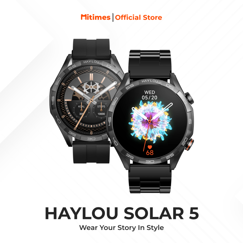 Haylou Solar Inch Amoled Support Bluetooth Phone Call Tahan Air  IP68 Baterai Tahan 15 Hari