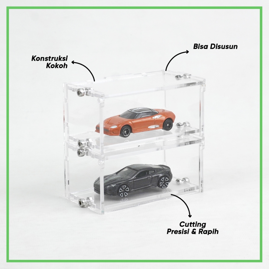 Jual Box Display Diecast Akrilik Skala 1:64 Model Baut Rangkai Sendiri ...
