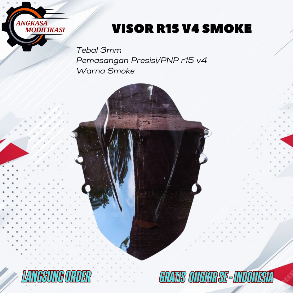 Jual Windshield Full Jenong R15 V4 R15M Visor Clear smoke carbon ...
