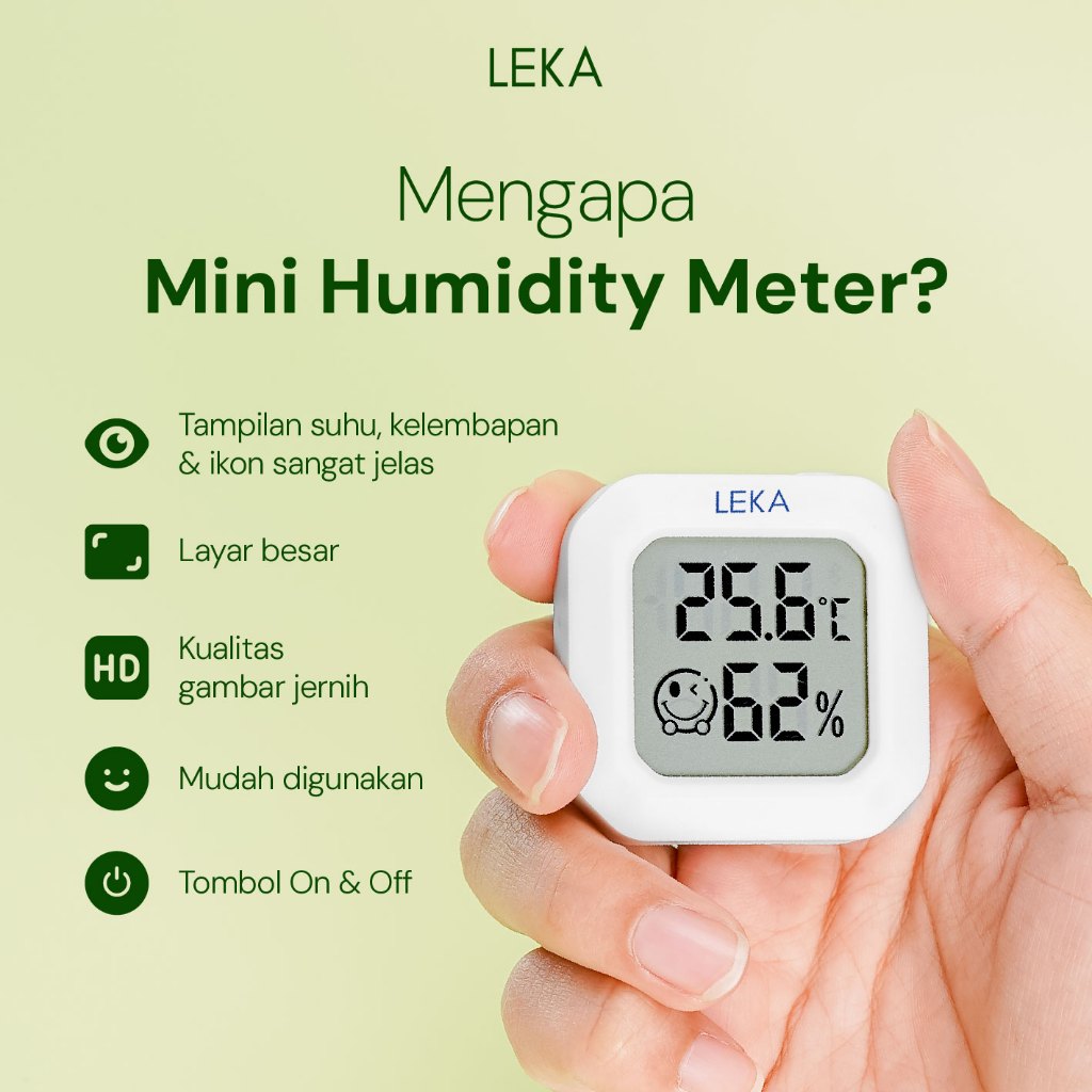 Jual LEKA HM6005 Mini Humidity Meter - Hygrometer Thermometer Ukur ...