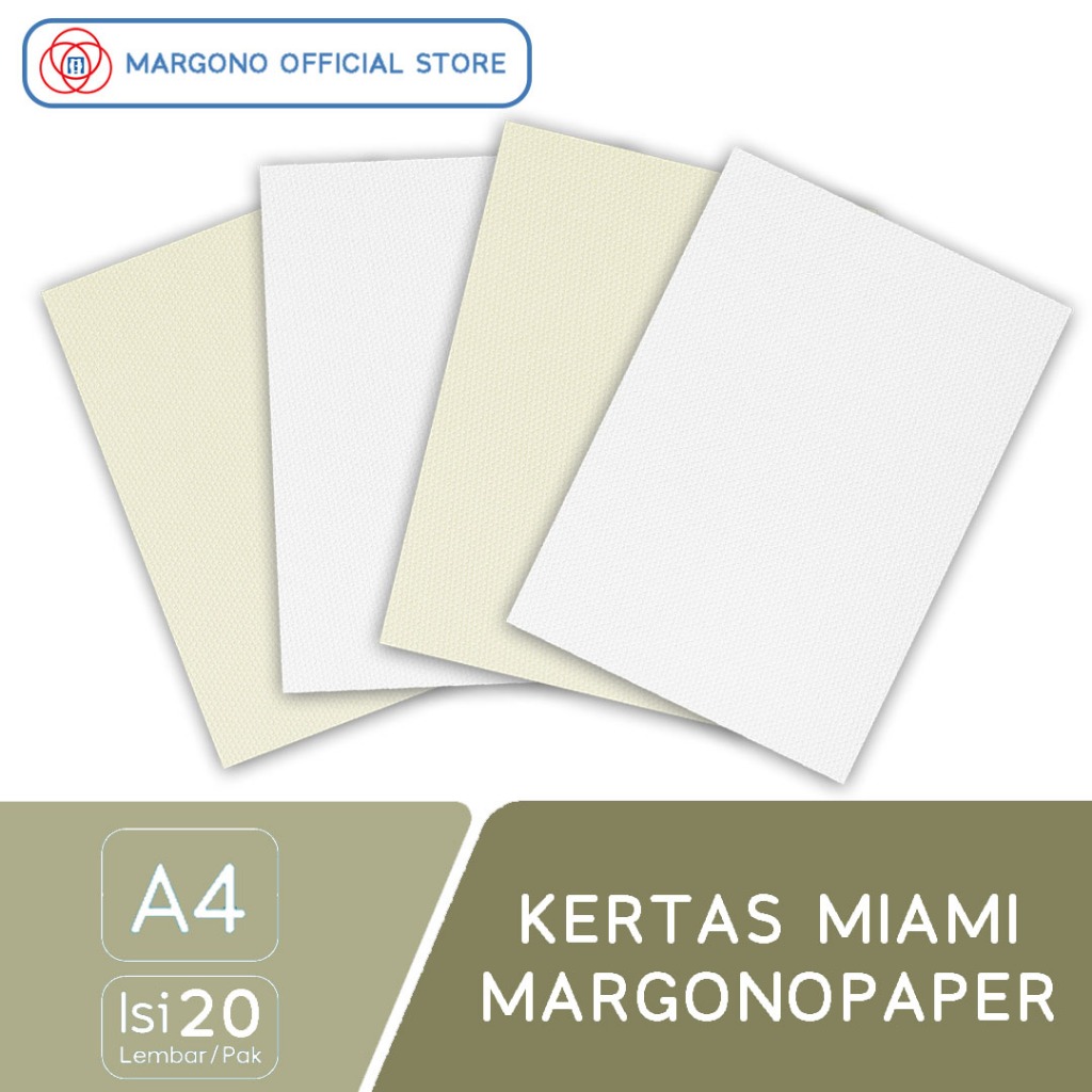 Jual Margono Kertas Warna A4 Miami Ivory / White Putih 230 gsm - 20 ...