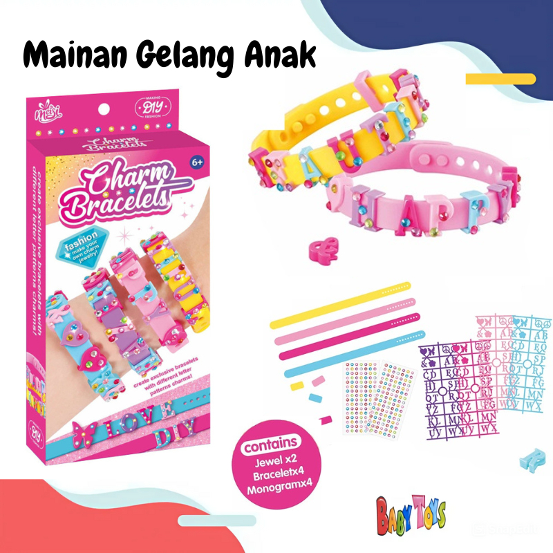BabyToys Mainan Anak Perempuan Meronce Manik Membuat Gelang Kerajinan Anak DIY 3D Kreativitas