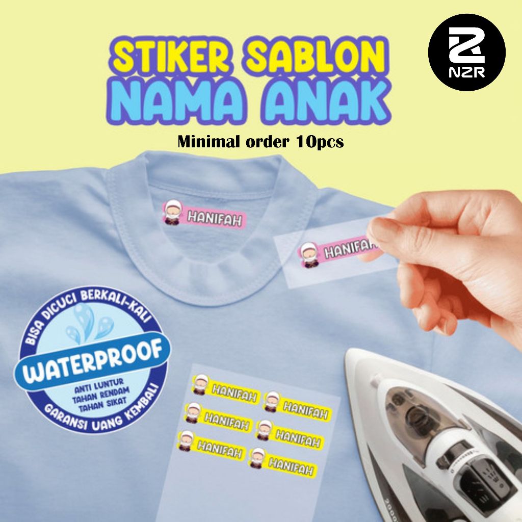 Jual ( TERMURAH ) Sablon Setrika Custom Nama / Sticker SABLON Label ...