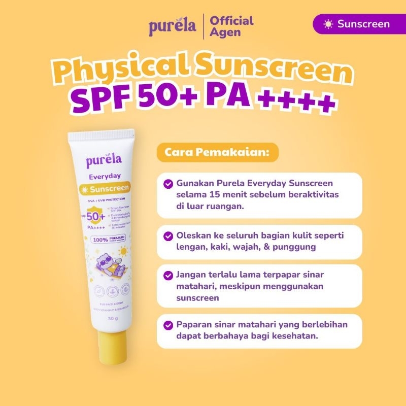 Jual Purela Physical Sunscreen SPF 50+ (PA ++++) | Shopee Indonesia