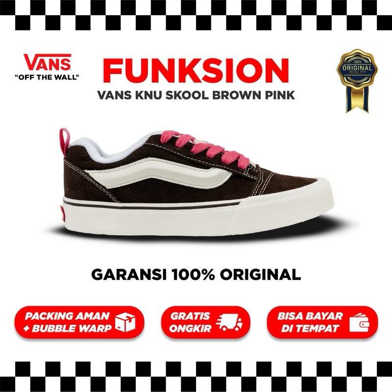 Jual V4NS KNU SKOOL RETRO BROWN PINK | 100% ORIGINAL | Shopee Indonesia