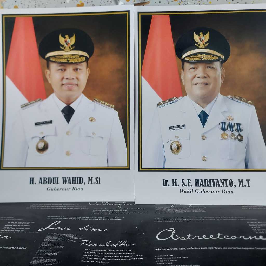 Jual (1psg) Foto Gubernur dan wakil gubernur Provinsi Riau | Poster ...