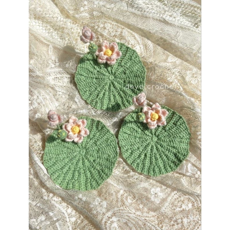 Jual Lotus Crochet Coaster | Tatakan Rajut Teratai | Dekorasi Meja ...
