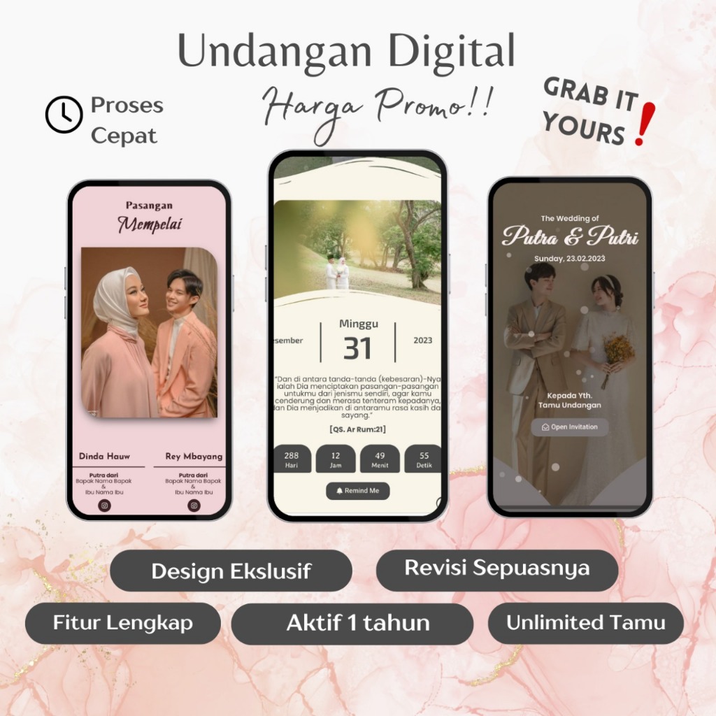 [TEMA RESPONSIF] Undangan Digital Pernikahan Online Website | Undangan Online Website | Undangan Digital Website Foto