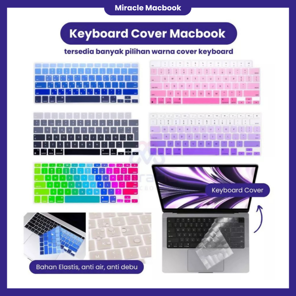 Jual Keyboard COVER PROTECTOR GRADASI COLOURFUL NEW MACBOOK NEO AIR PRO ...