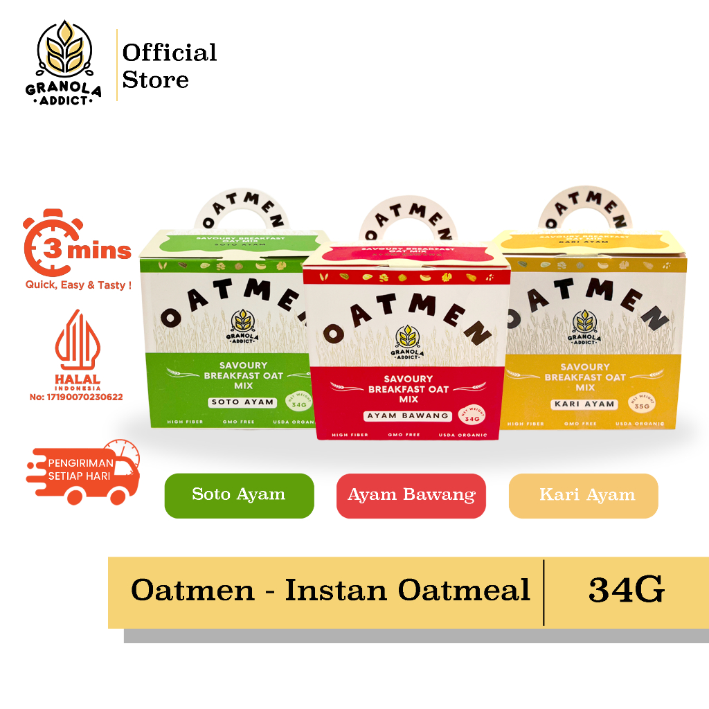 Jual Granola Addict - Oatmen Instant Oatmeal Siap Makan (Rasa Soto ...