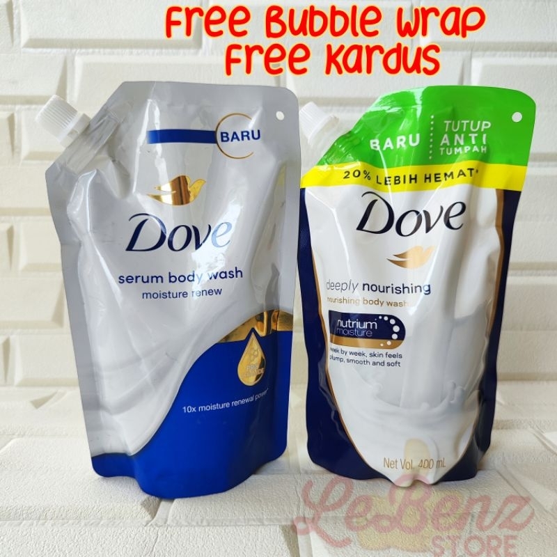 Dove Deeply Nourishing Serum Body Wash Refill Sabun Mandi BIRU TUA 400 ml