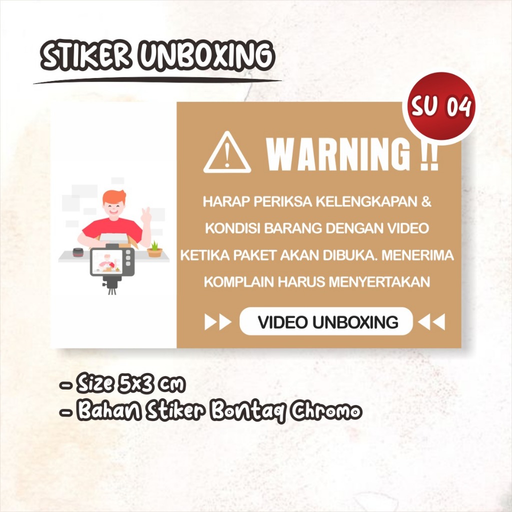 Jual STIKER LABEL VIDEO UNBOXING READY STOCK - STICKER PERINGATAN BUKA ...