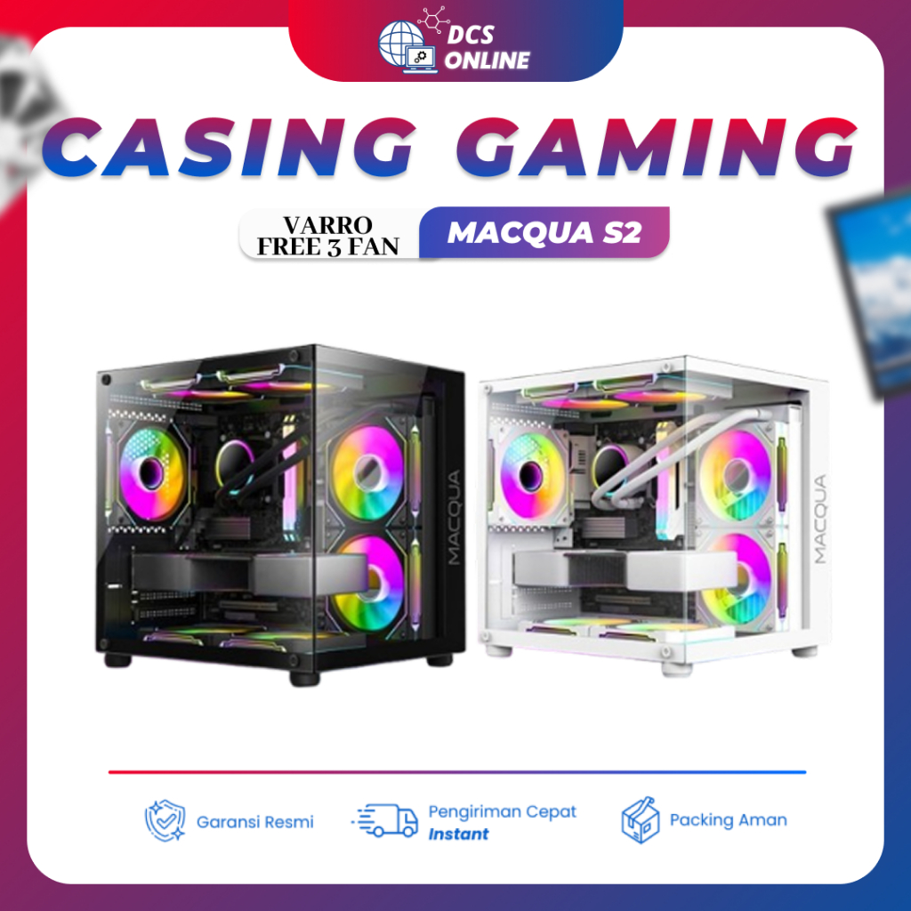 Jual Casing Gaming Varro Macqua S2 M-Atx Free 3 Fan | Shopee Indonesia