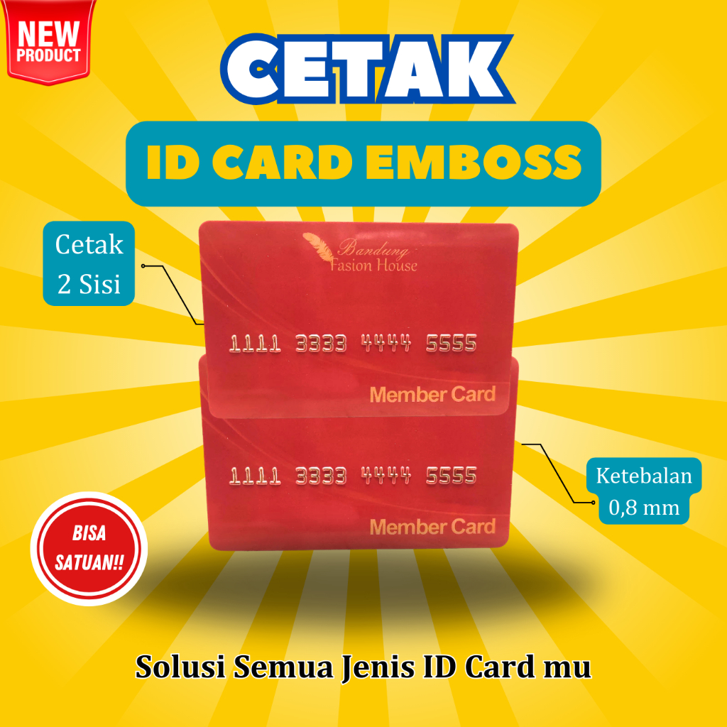 Jual CETAK ID CARD EMBOSS (HURUF TIMBUL/ ANGKA TIMBUL) MEMBERCARD ...