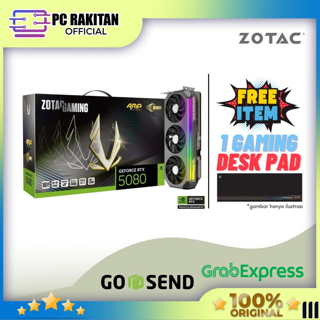 ZOTAC VGA GEFORCE RTX 5080 AMP EXTREME INF 16GB GDDR7 3Y