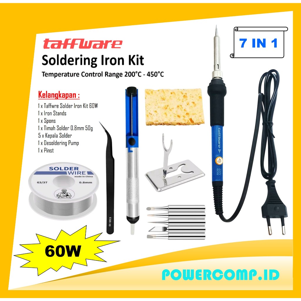 Jual Taffware Electric Soldering Iron Kit 60W Adjustable Temperature ...