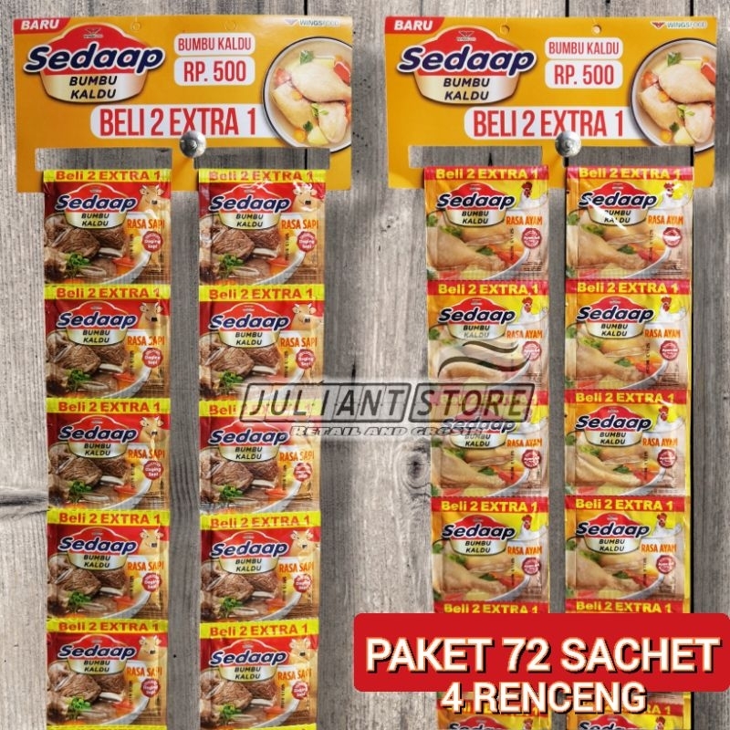 Jual Paket Sedaap Bumbu Kaldu Kemasan Sachet 9 gr Rasa ayam dan Rasa ...