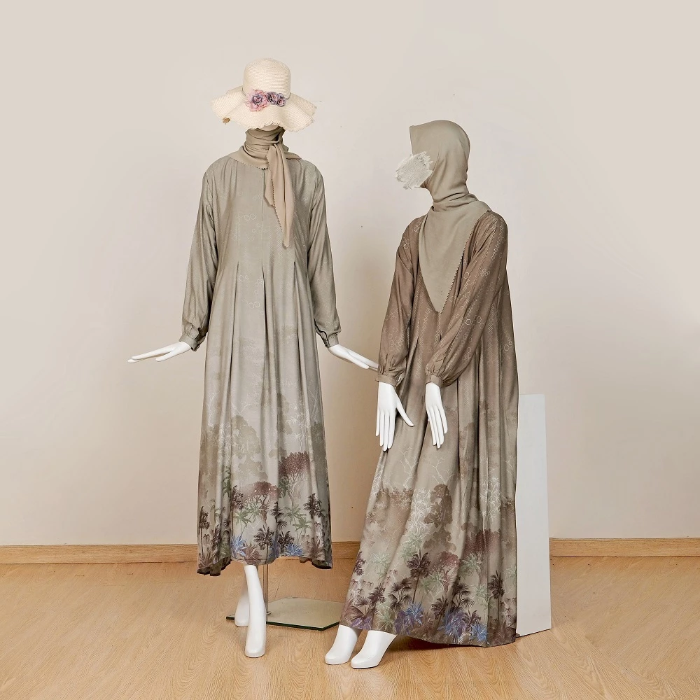 Tampilan depan Gamis Busui Size S Le Khari Thania Gamis Premium Rayon Twill