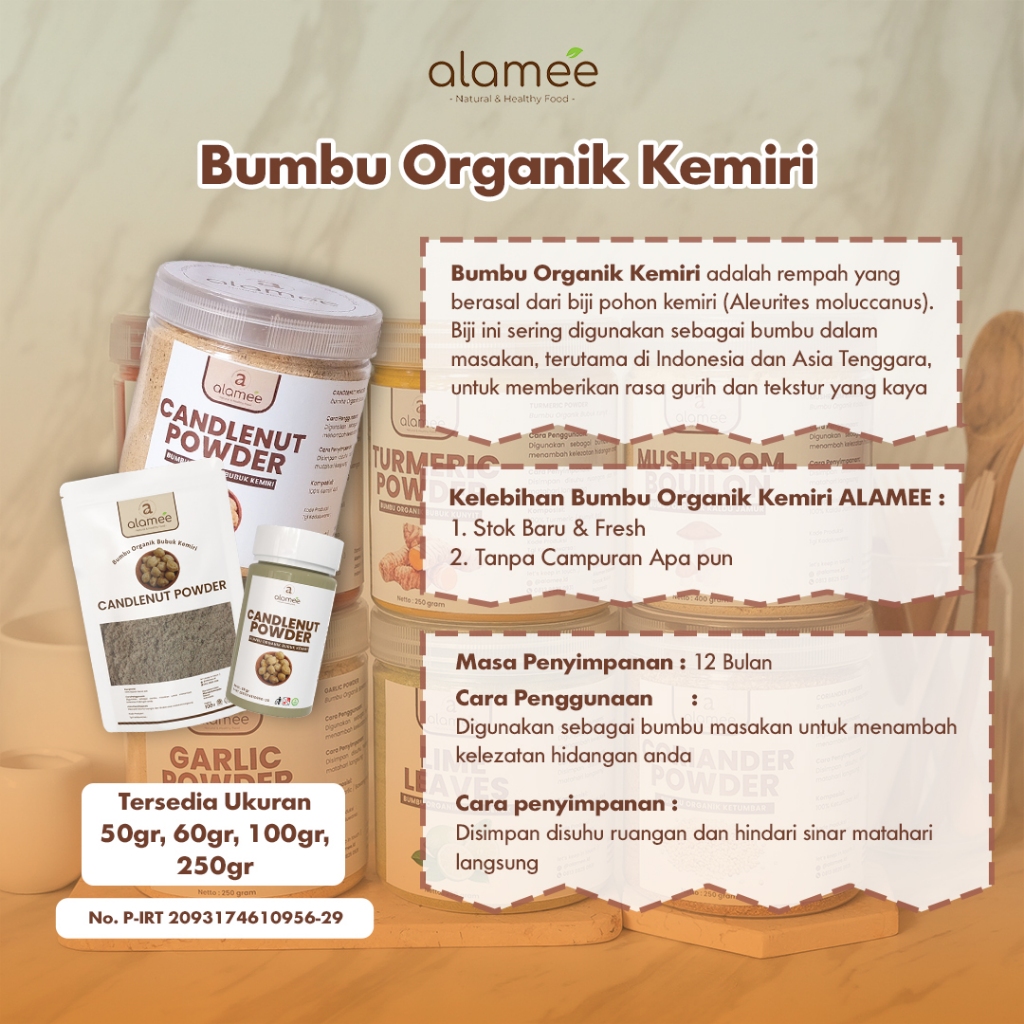 Jual ALAMEE Kemiri Bubuk Candlenut Powder Bumbu Dapur Organik Masak ...