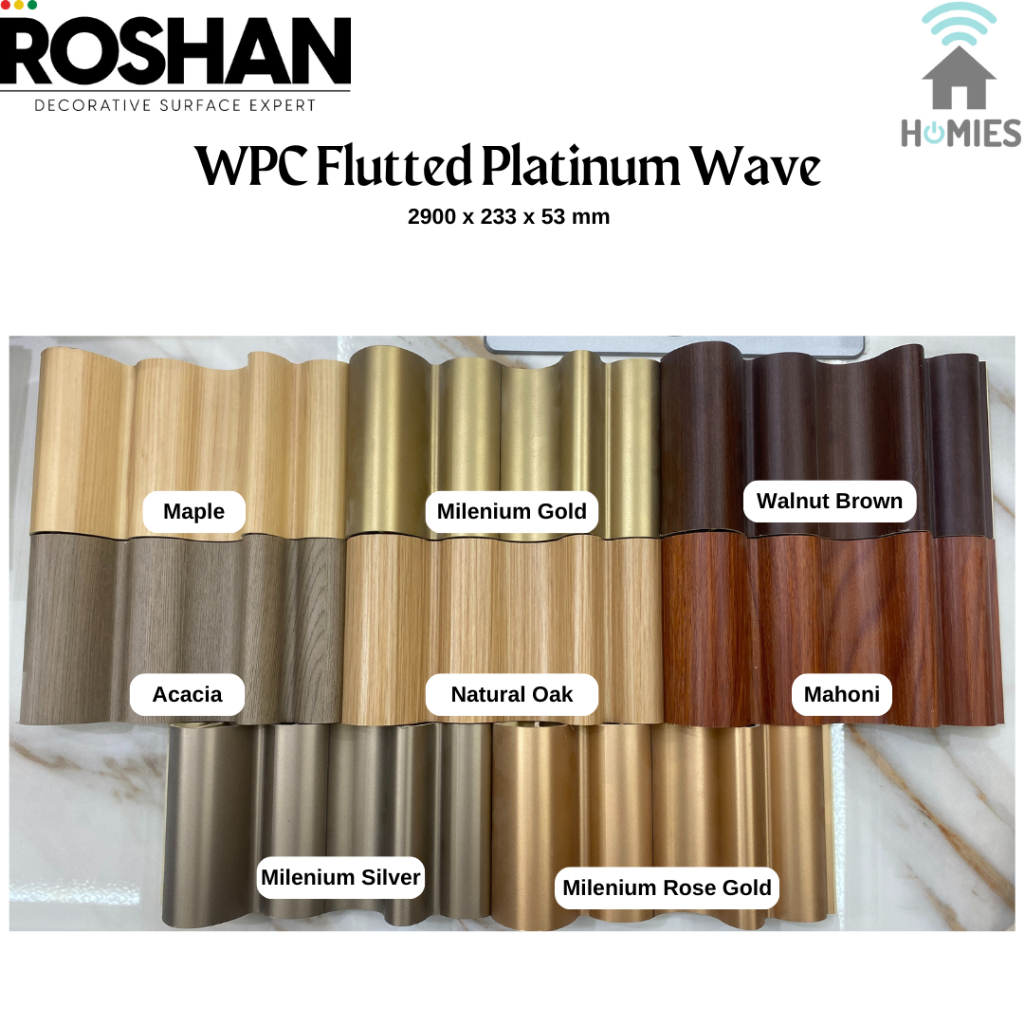 Jual Roshan Wall Panel WPC Type Platinum Wave 23,3cm x 290cm | Shopee ...