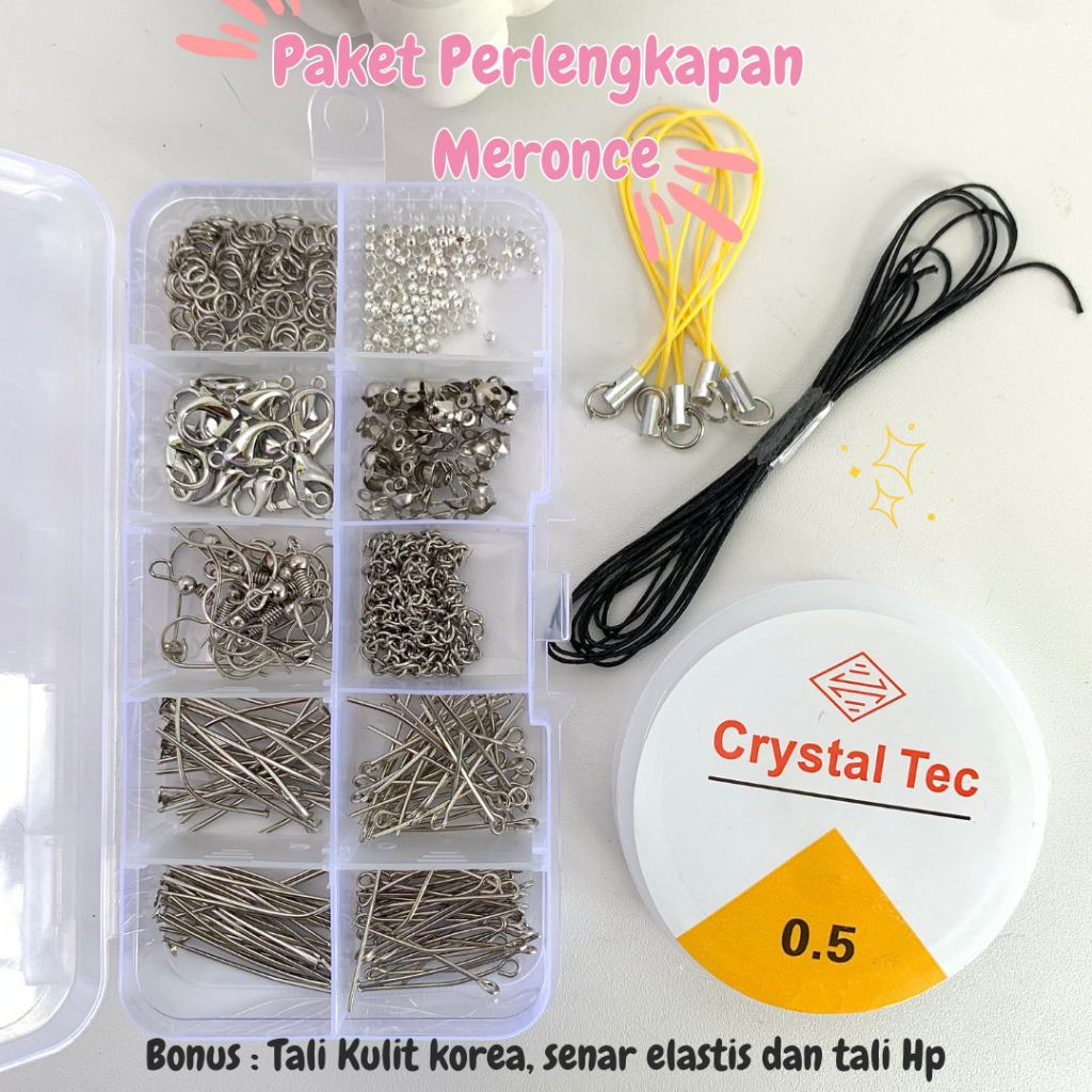Jual Paket perlengkapan meronce lengkap 1 box silver/ kodokan, paku 9 ...