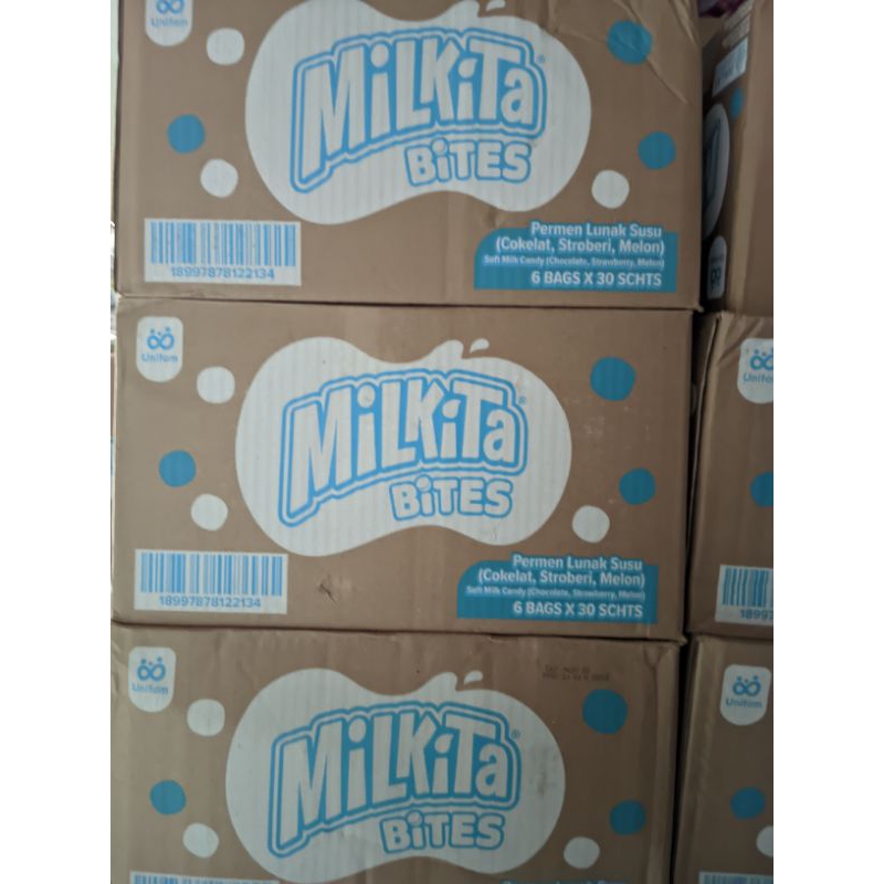 Jual Permen Milkita Bites Renceng 8gr (1 Dus isi 6 bags x @30pcs ...