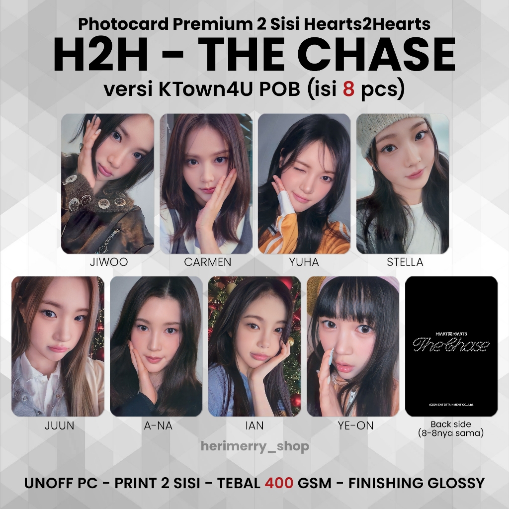 Jual (ISI 5/8 PCS) Photocard HEARTS2HEARTS THE CHASE - PC Premium