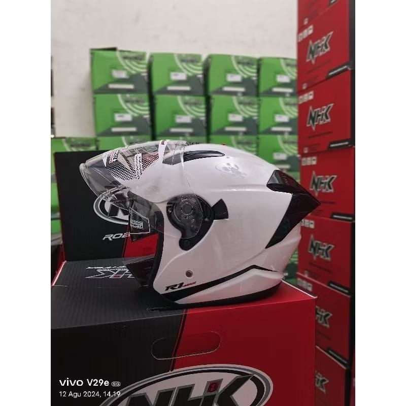 Jual HELM NHK R1 MAX DOUBLE VISOR SOLID FULL WARNA ORIGINAL PRODUK ...