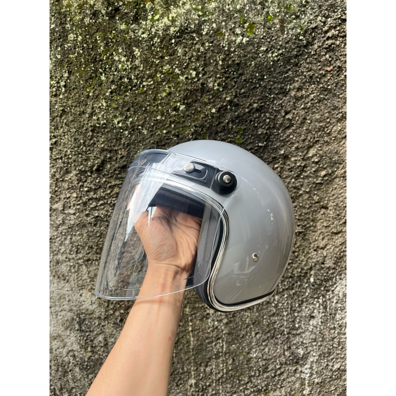 HELM POLOS BOGO RETRO CUSTOM LIST CHROME