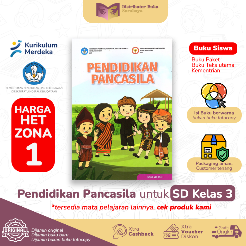Jual Buku Pendidikan Pancasila Kelas 3 SD - Buku Paket Siswa ...