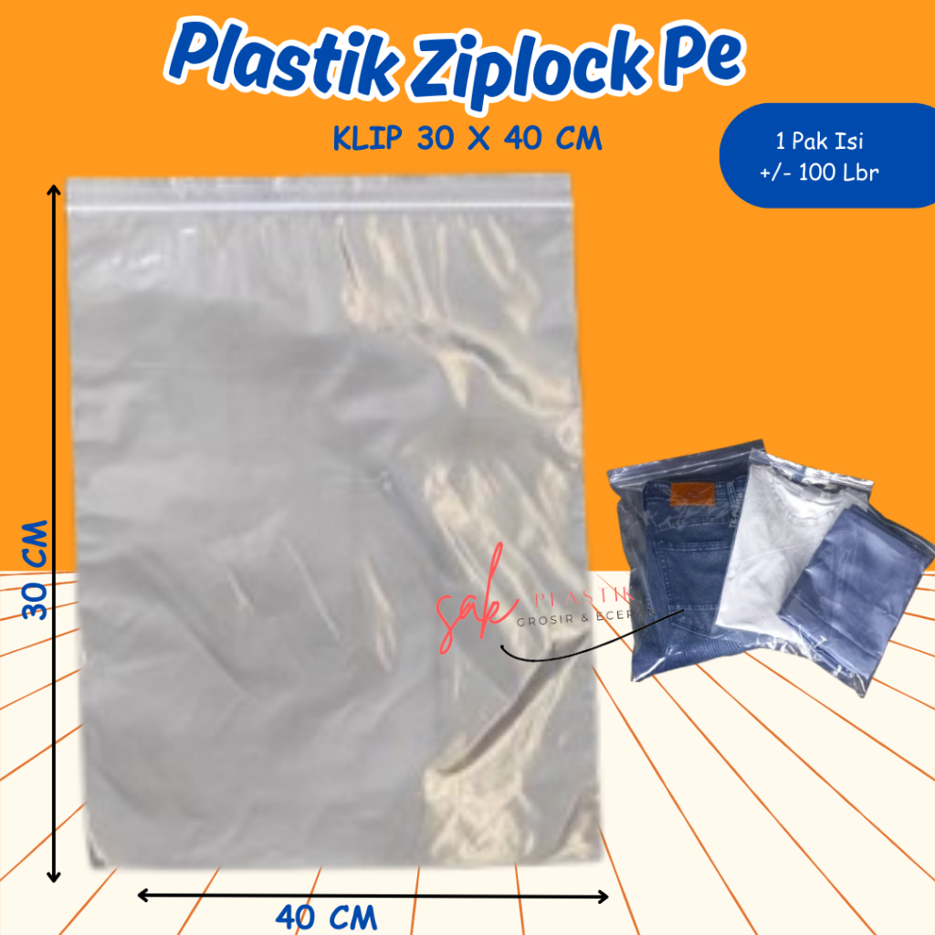 Jual Plastik Klip Ziplock Ukuran 30x40 Isi 100 Lembar l Plastik Zipper ...