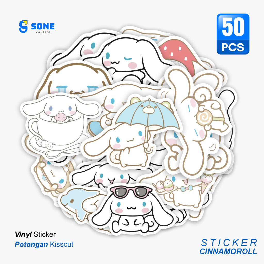 Jual Sticker Pack CINNAMOROLL / Stiker Kartun Animasi Paper Vinyl Deco ...