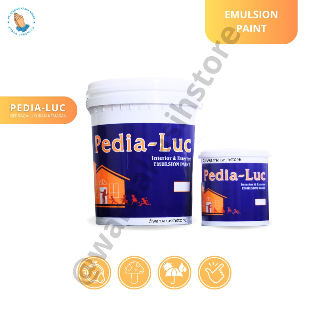 Jual Cat Tembok Pedia-Luc Emulsion Paint Interior Warna Standar 18KG ...