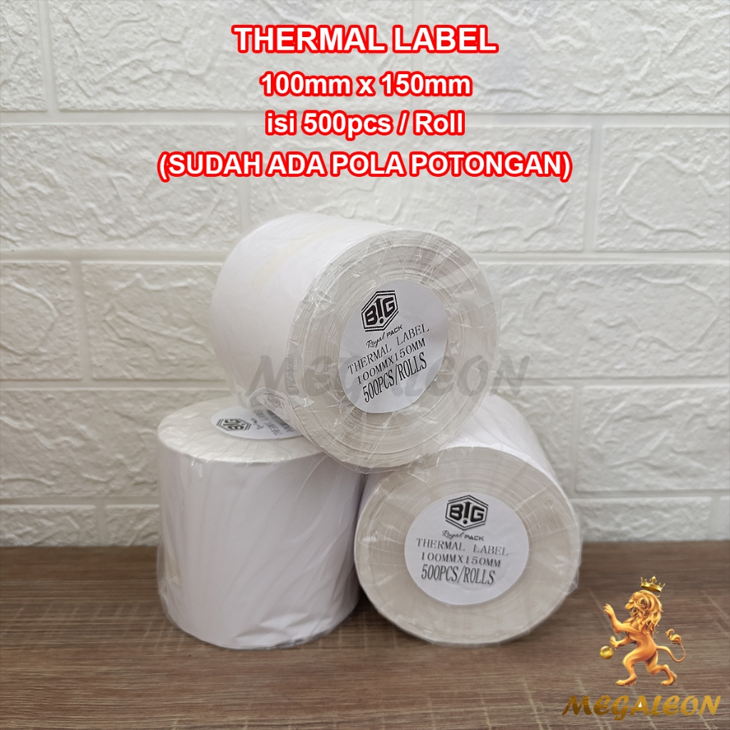Jual Label Stiker Thermal ROLL 100x150 mm A6 isi 500 pcs Stiker Label ...