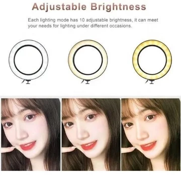 TaffSTUDIO QX 260 Lampu Halo Ring Light 120 LED Dimmable 10 Inch With Tripod