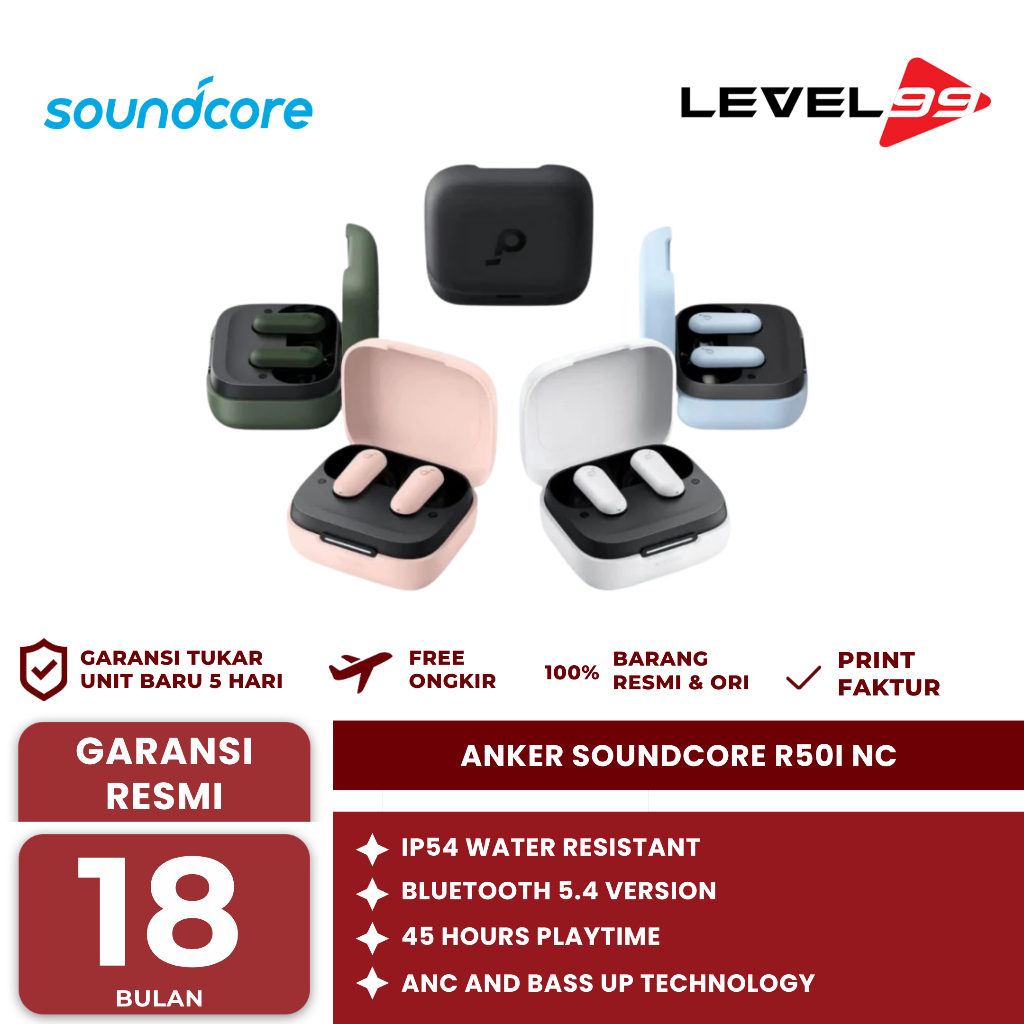Jual Tws Anker Soundcore R50I Nc Earbuds Bluetooth 5.4 - A3959 | Shopee ...