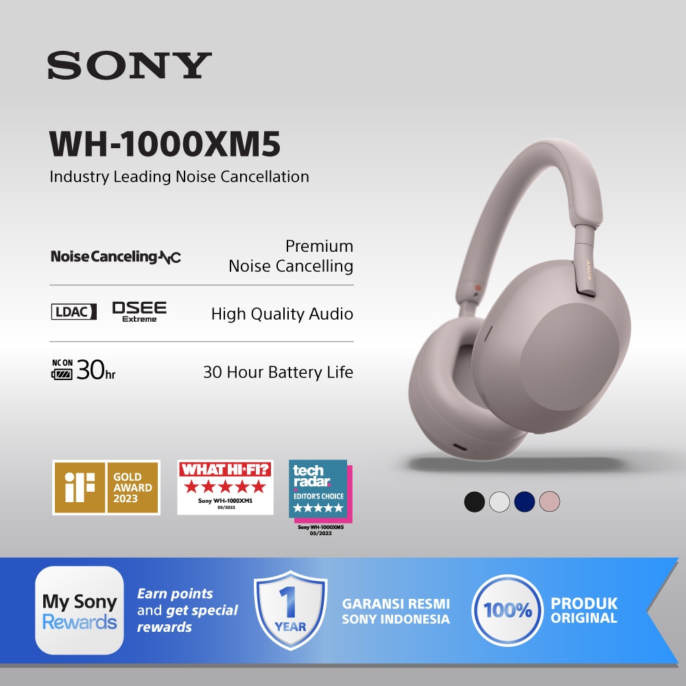 SONY WH-1000XM5 Wireless Noise Cancelling Headphones with Hi-Res Audio,  Bluetooth 30H Battery, LDAC​