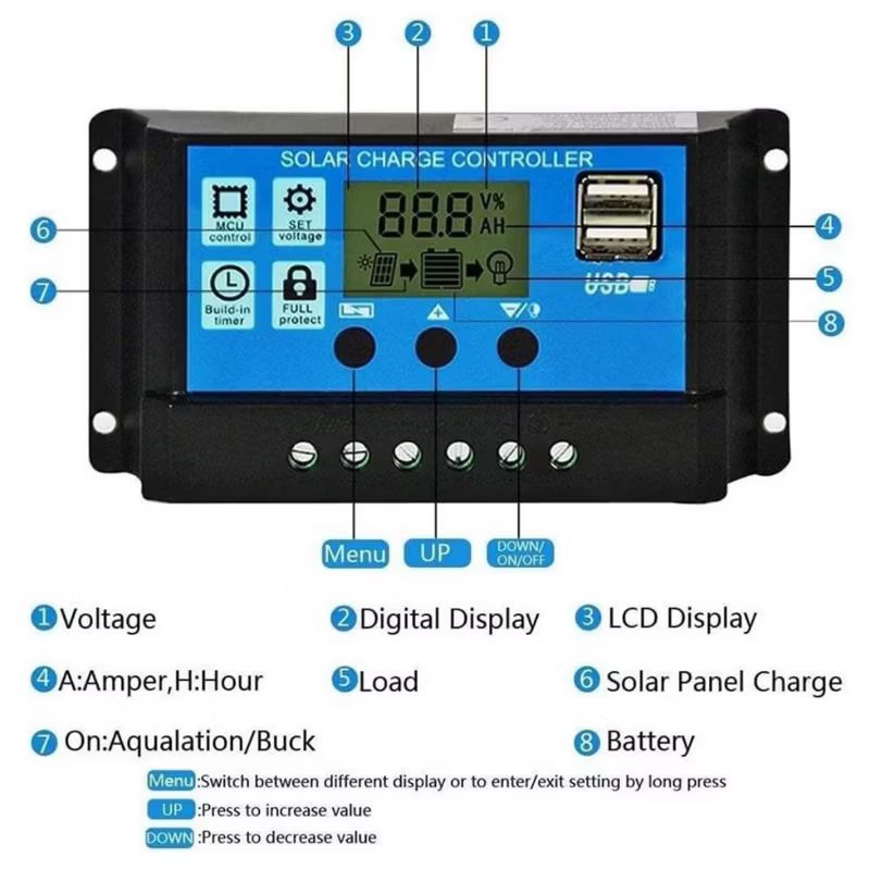 Jual Solar Charge Controller LCD LED Display 60Amper 12V 24V / SCC ...