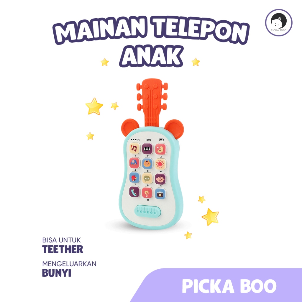 Jual PICKA BOO Mainan Telepon Anak Lucu Berbentuk Gitar Mengeluarkan ...