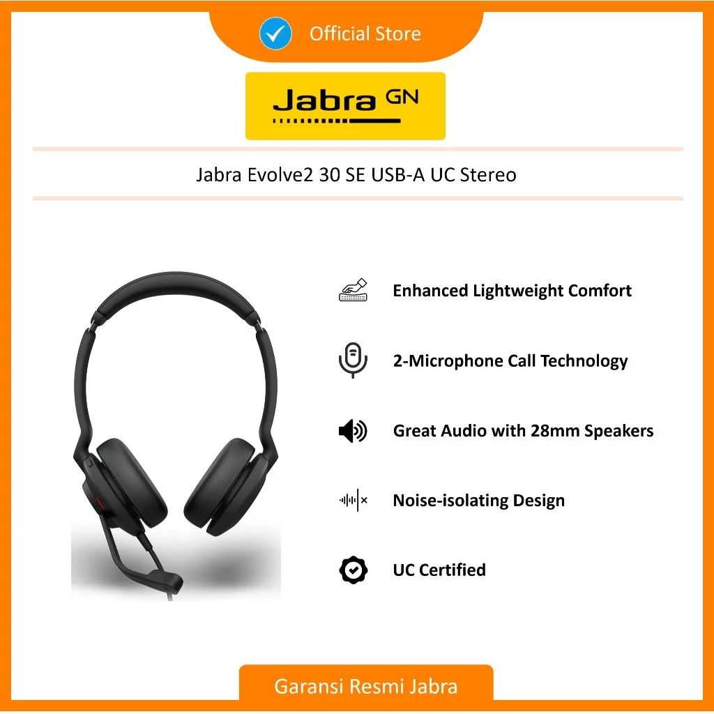 Jabra Evolve2 30 SE USB-A UC/MS Stereo