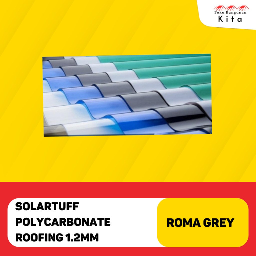 Jual Solartuff Polycarbonate Roofing - Roma (grey) | Shopee Indonesia
