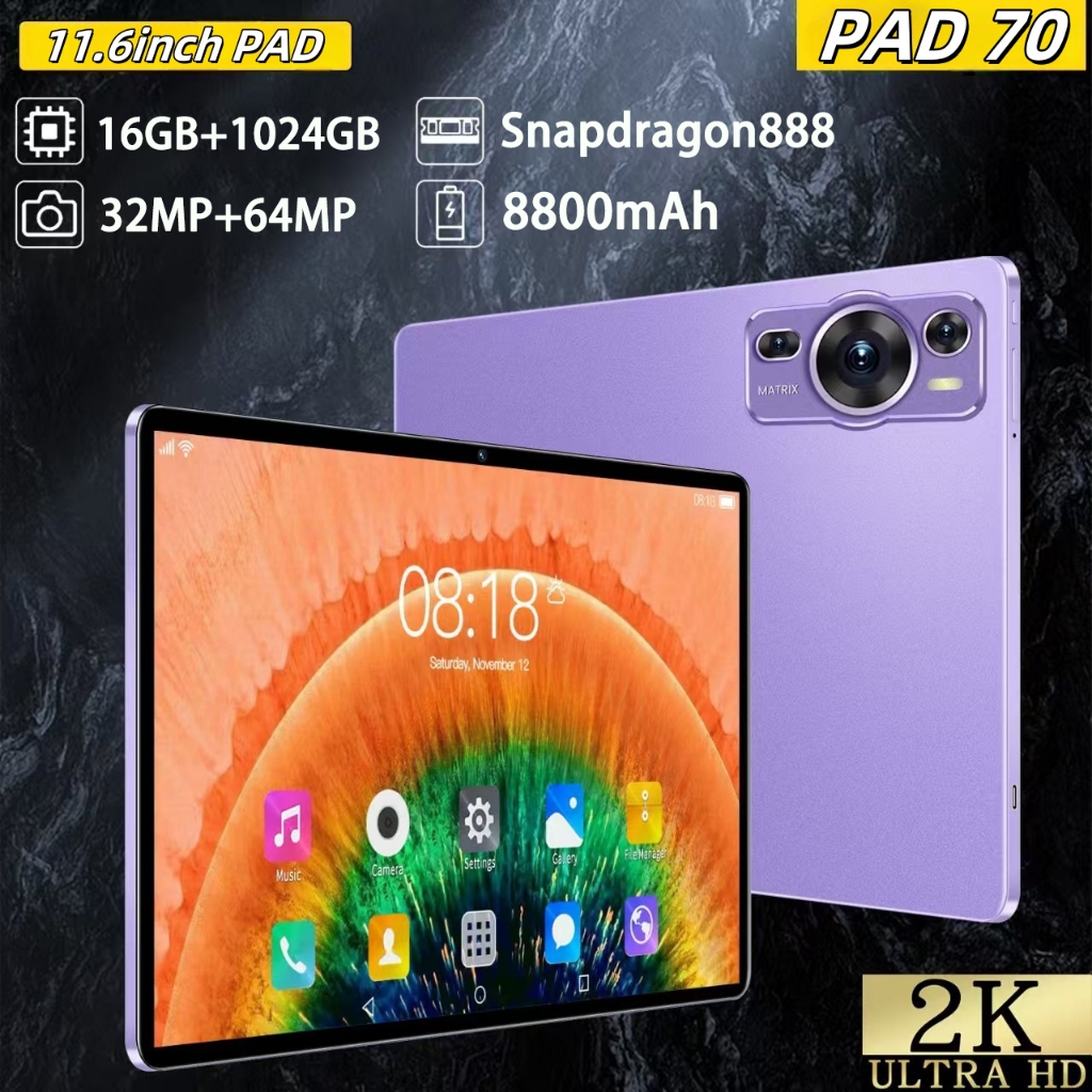 Jual [Bisa Cod]Tablet PAD 70 Baru Tab 16GB+1024GB Rom 11.6Inch Tablet ...