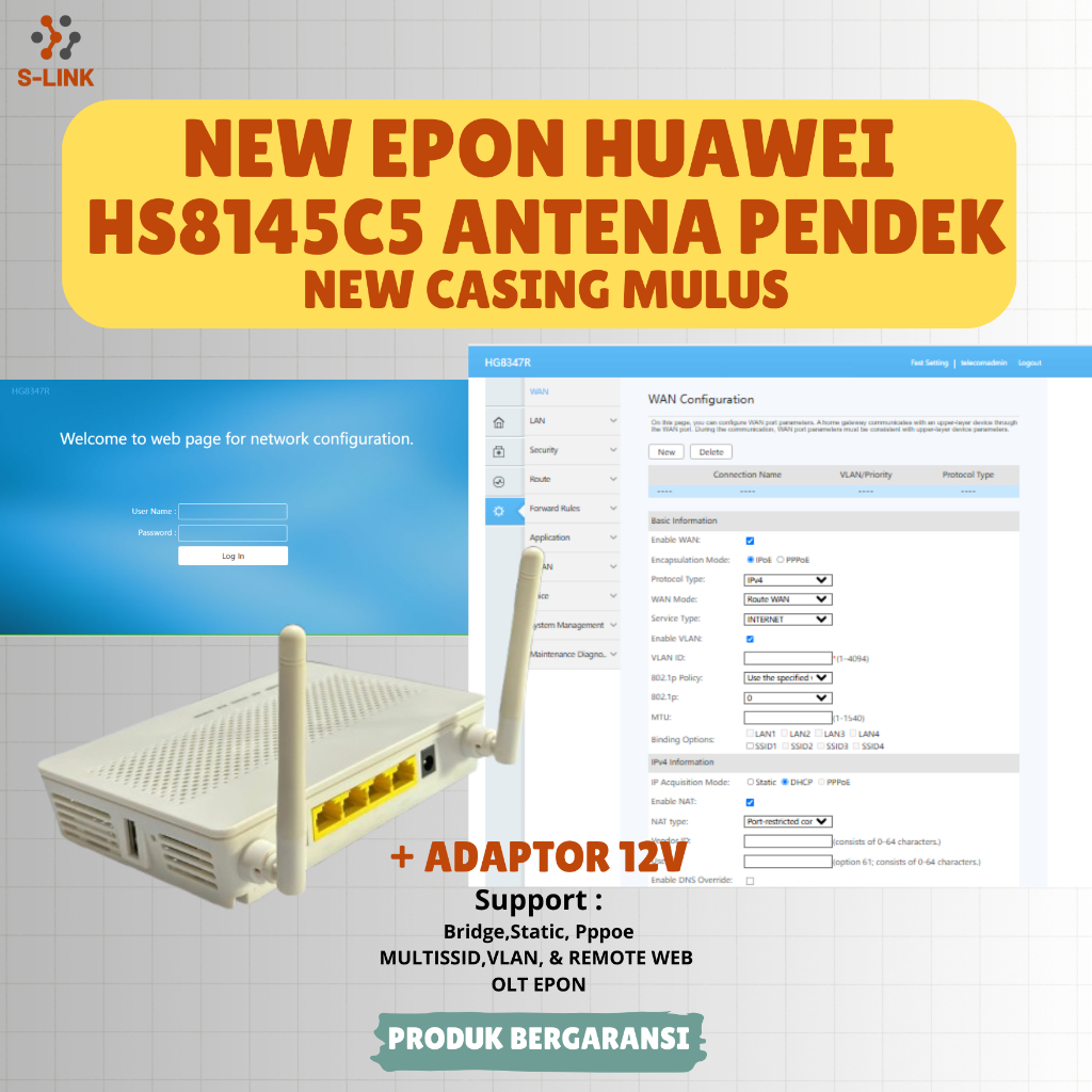 Jual NEW EPON HUAWEI HS8145C5 ANTENA PENDEK DENGAN ADAPTOR | Shopee ...