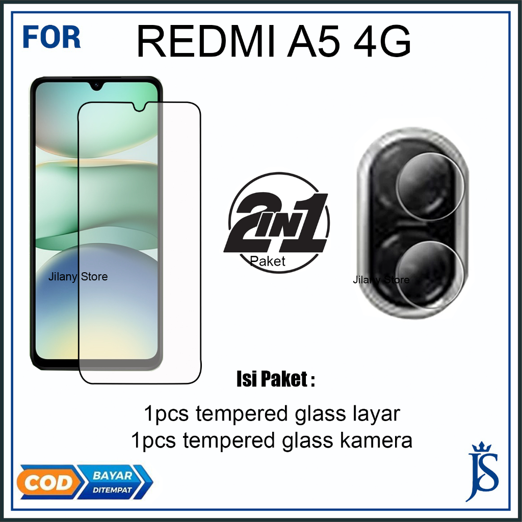 Jual PAKET 2IN1 TEMPERED GLASS DAN TG CAMERA Redmi A5 4g Redmi A7 Pro ...